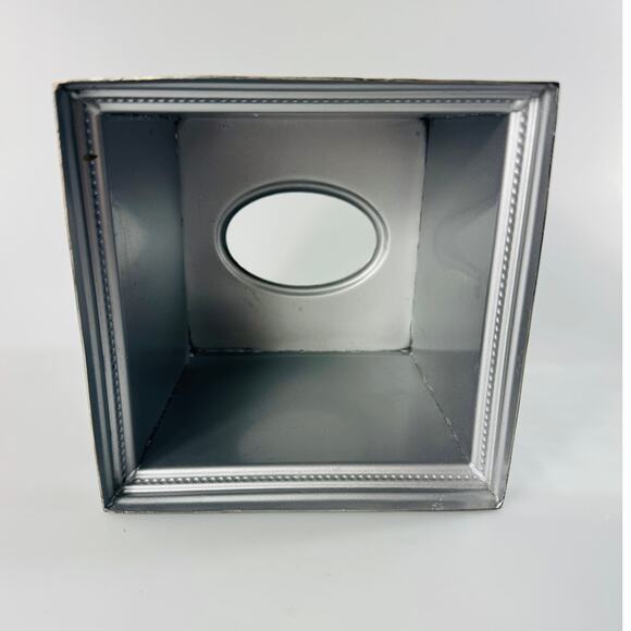 Silver Mirrored Mosaic Metal Tissue Box Cover - Picture 5 of 6